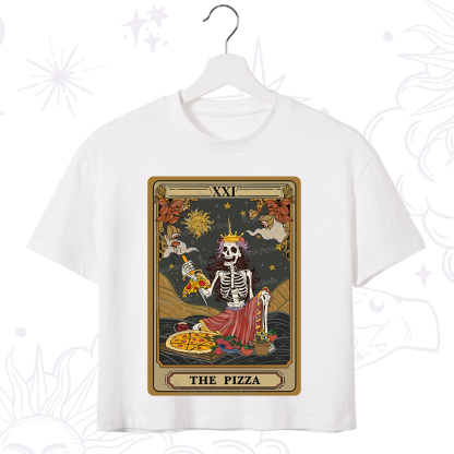 Purplehecate The Pizza Tarot Card Crop T-Shirt