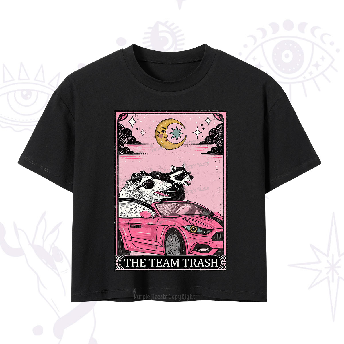 Purplehecate The Team Trash Tarot Card Crop T-Shirt