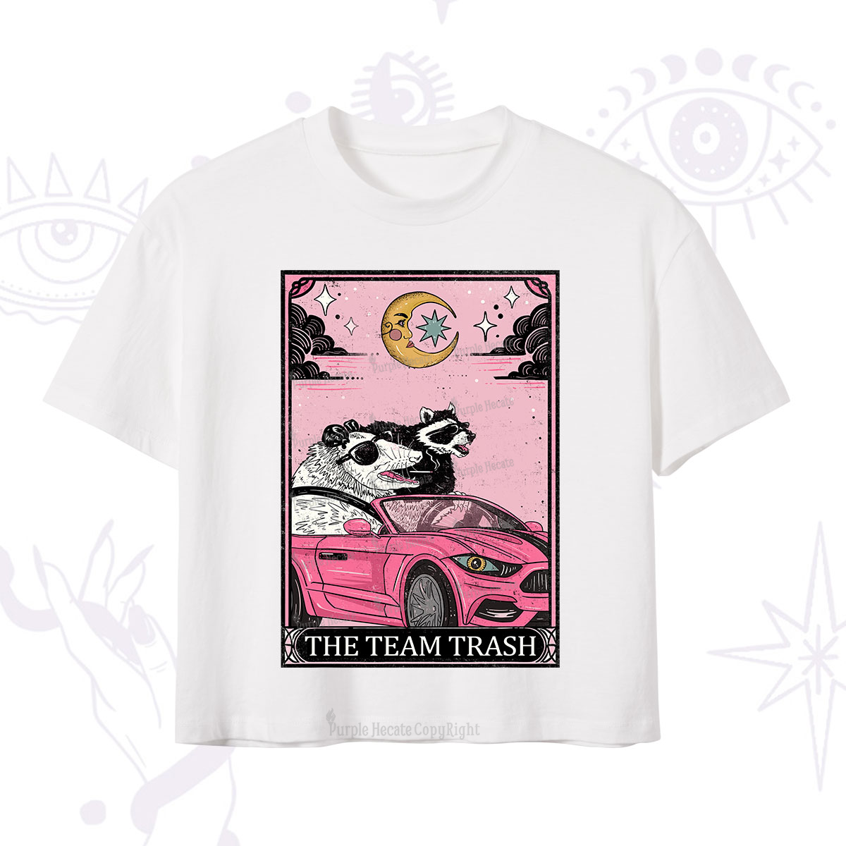Purplehecate The Team Trash Tarot Card Crop T-Shirt