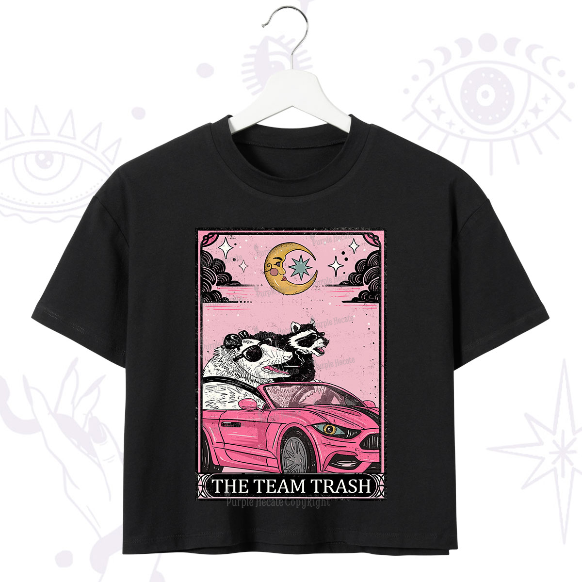 Purplehecate The Team Trash Tarot Card Crop T-Shirt