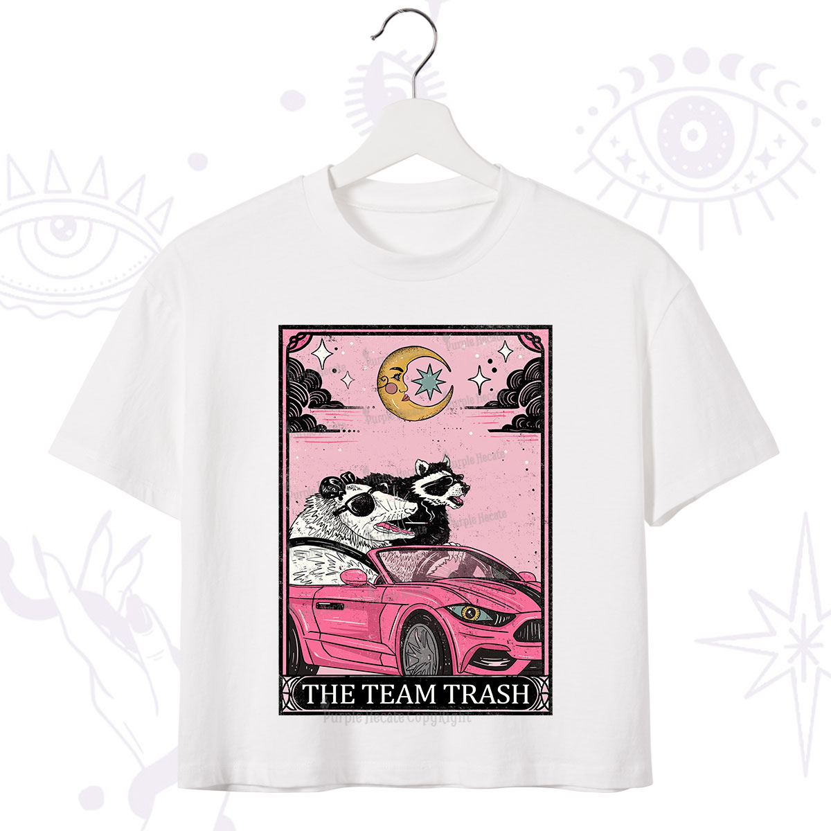 Purplehecate The Team Trash Tarot Card Crop T-Shirt