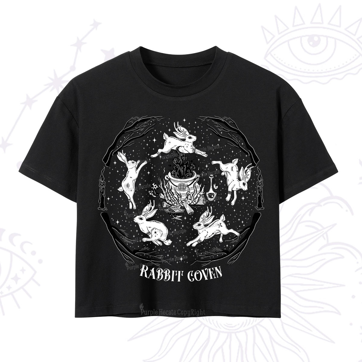 Purplehecate Rabbit Coven Crop T-Shirt