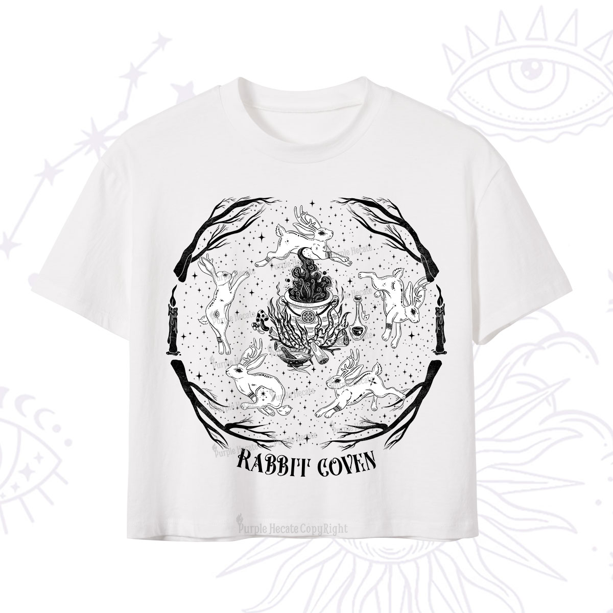 Purplehecate Rabbit Coven Crop T-Shirt