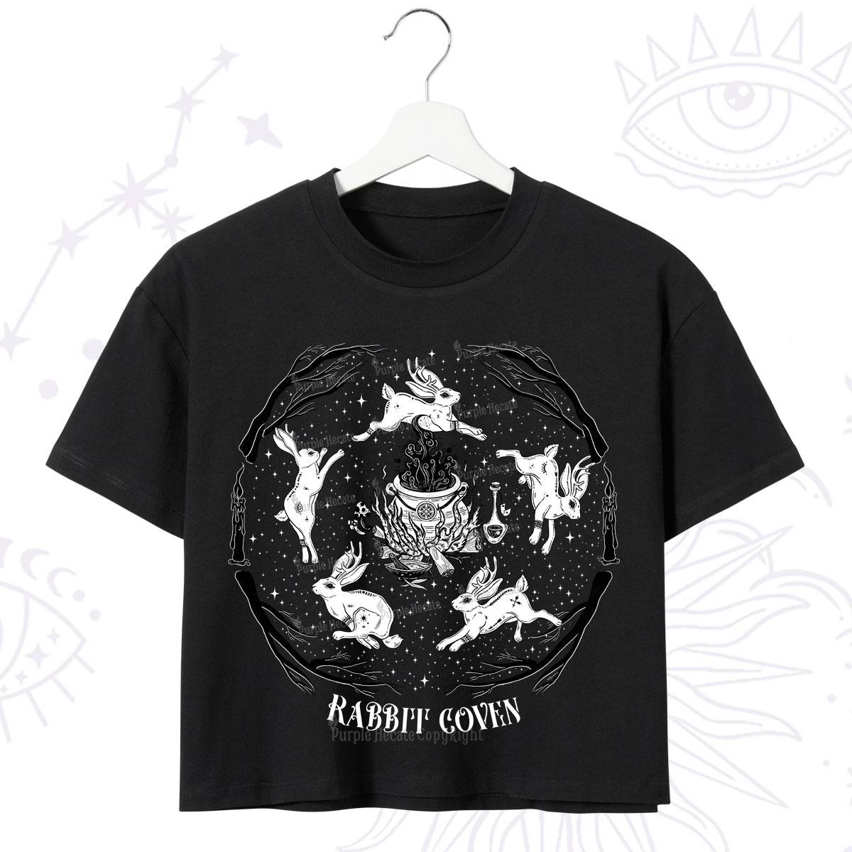 Purplehecate Rabbit Coven Crop T-Shirt