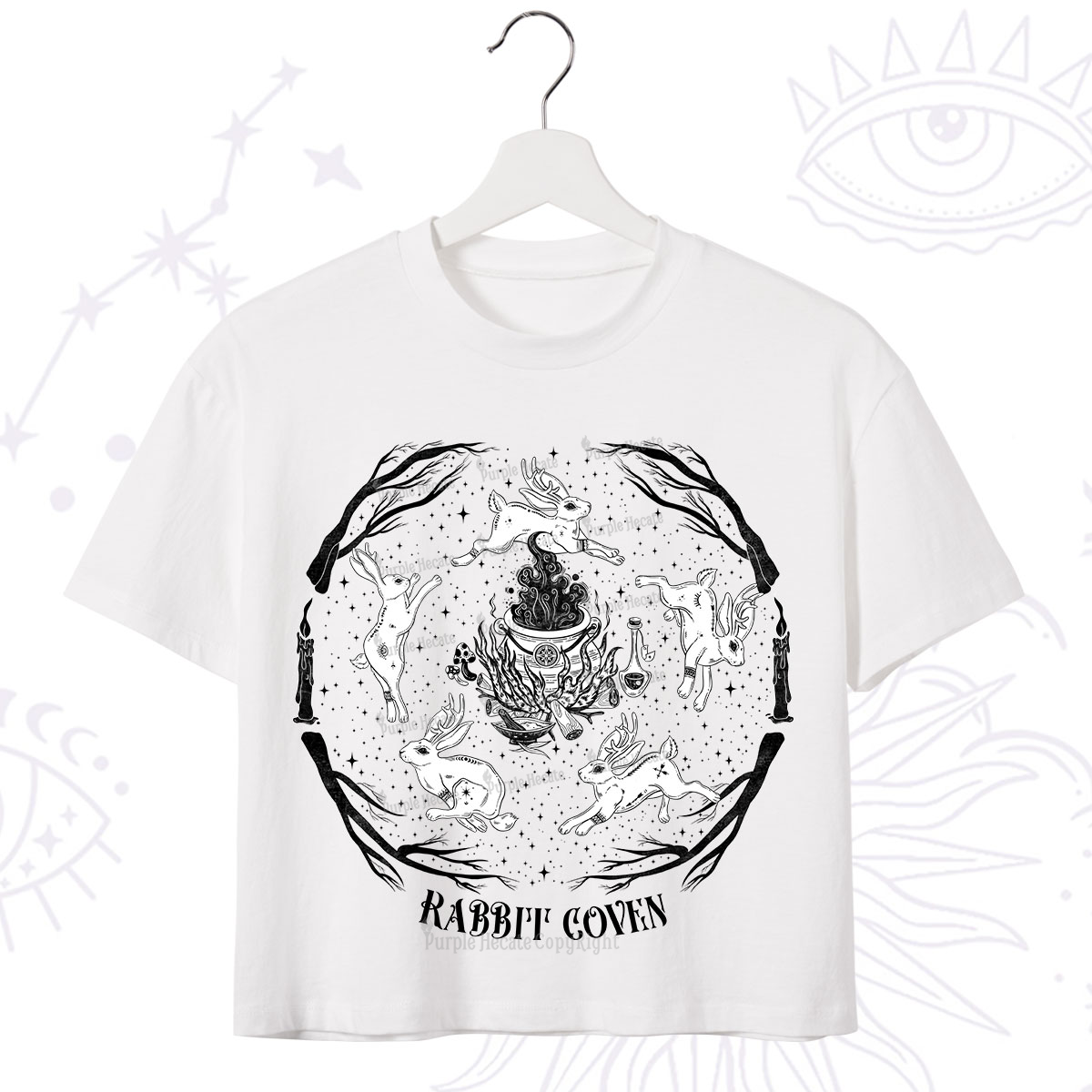 Purplehecate Rabbit Coven Crop T-Shirt