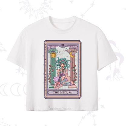 Purplehecate The Fashionable Medusa Tarot Card Crop T-Shirt