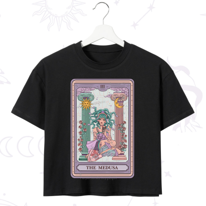 Purplehecate The Fashionable Medusa Tarot Card Crop T-Shirt