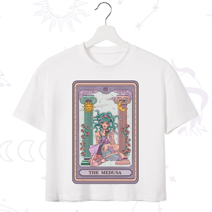 Purplehecate The Fashionable Medusa Tarot Card Crop T-Shirt