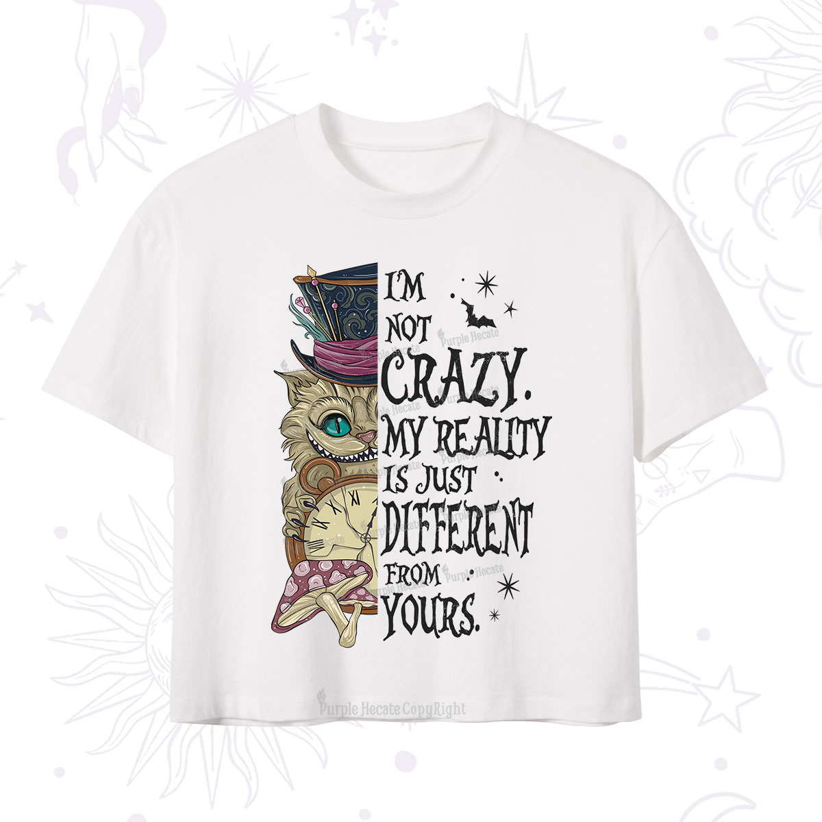 Purplehecate I'm Not Crazy My Reality Is Just Different From Yours Crop T-Shirt