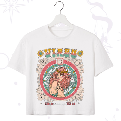 Purplehecate Virgo Cosmic Zodiac Crop T-Shirt