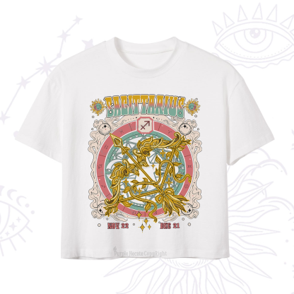 Purplehecate Sagittarius Cosmic Zodiac Crop T-Shirt