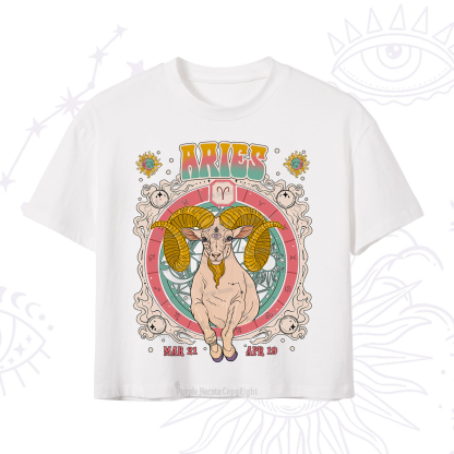 Purplehecate Aries Cosmic Zodiac Crop T-Shirt