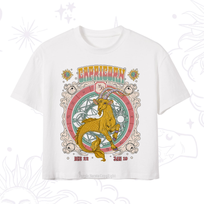 Purplehecate Capricorn Cosmic Zodiac Crop T-Shirt