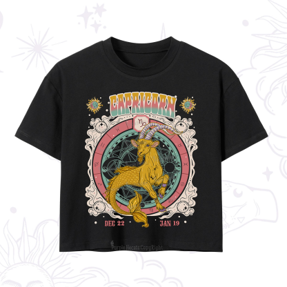 Purplehecate Capricorn Cosmic Zodiac Crop T-Shirt