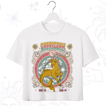 Purplehecate Capricorn Cosmic Zodiac Crop T-Shirt
