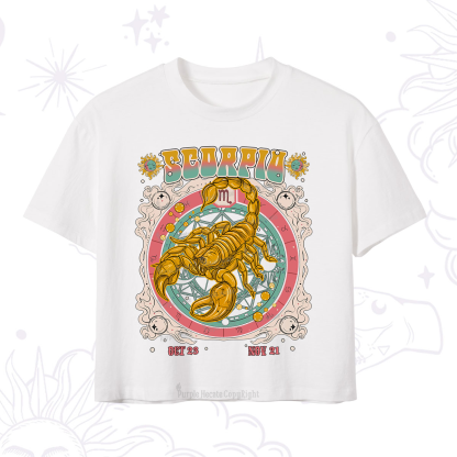 Purplehecate Scorpio Cosmic Zodiac Crop T-Shirt