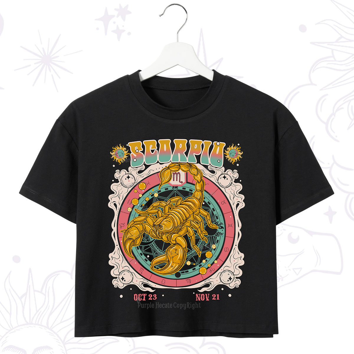 Purplehecate Scorpio Cosmic Zodiac Crop T-Shirt