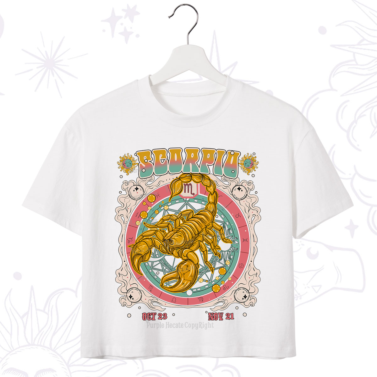 Purplehecate Scorpio Cosmic Zodiac Crop T-Shirt