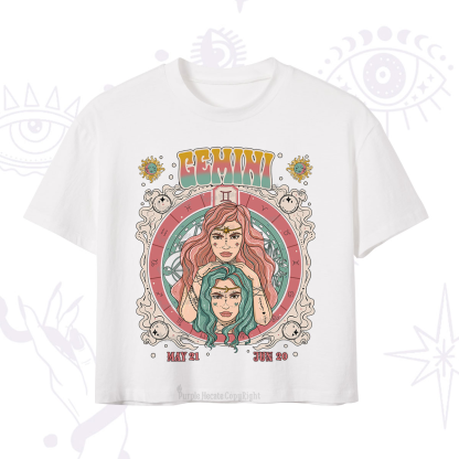 Purplehecate Gemini Cosmic Zodiac Crop T-Shirt
