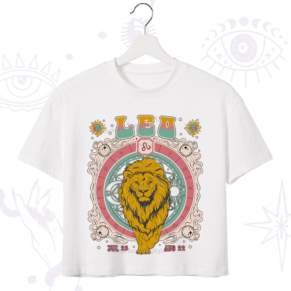 Purplehecate Leo Cosmic Zodiac Crop T-Shirt