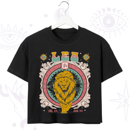 Purplehecate Leo Cosmic Zodiac Crop T-Shirt