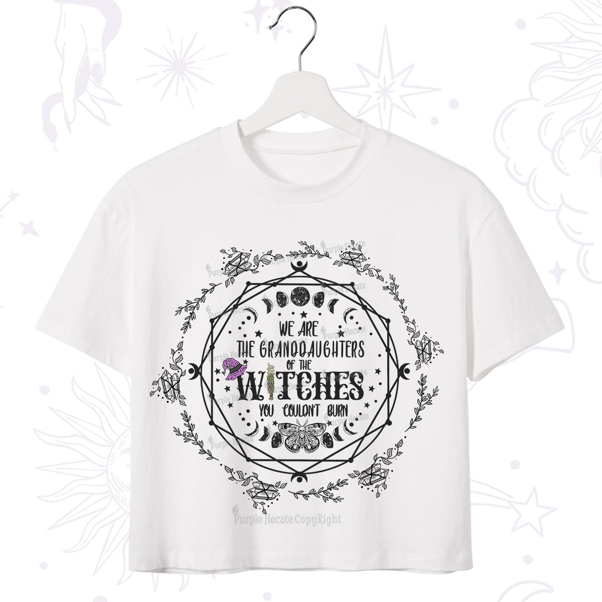 Purplehecate We Are the Granddaughters of the Witches You Could Not Burn Crop T-Shirt