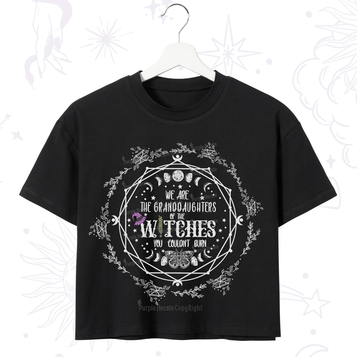 Purplehecate We Are the Granddaughters of the Witches You Could Not Burn Crop T-Shirt