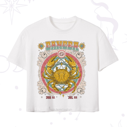 Purplehecate Cancer Cosmic Zodiac Crop T-Shirt