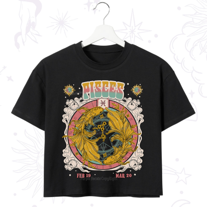 Purplehecate Pisces Cosmic Zodiac Crop T-Shirt