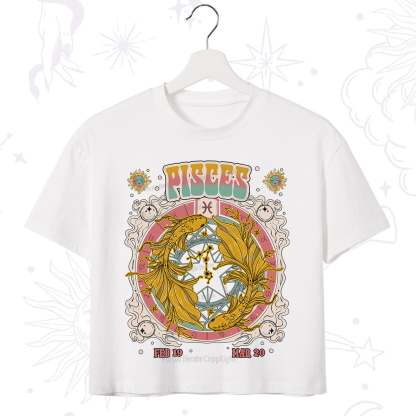 Purplehecate Pisces Cosmic Zodiac Crop T-Shirt