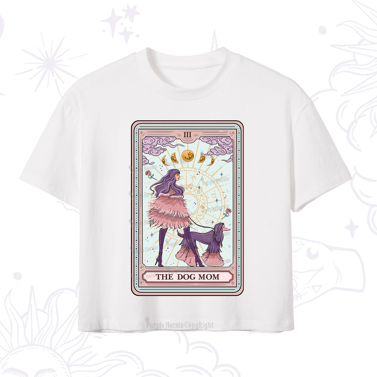 Purplehecate The Fashionable Dog Mom Tarot Crop T-Shirt
