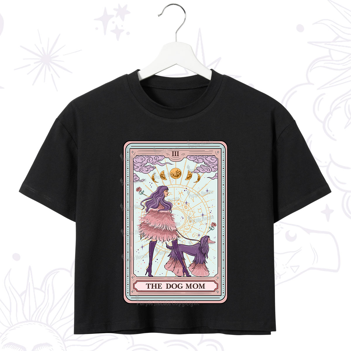 Purplehecate The Fashionable Dog Mom Tarot Crop T-Shirt
