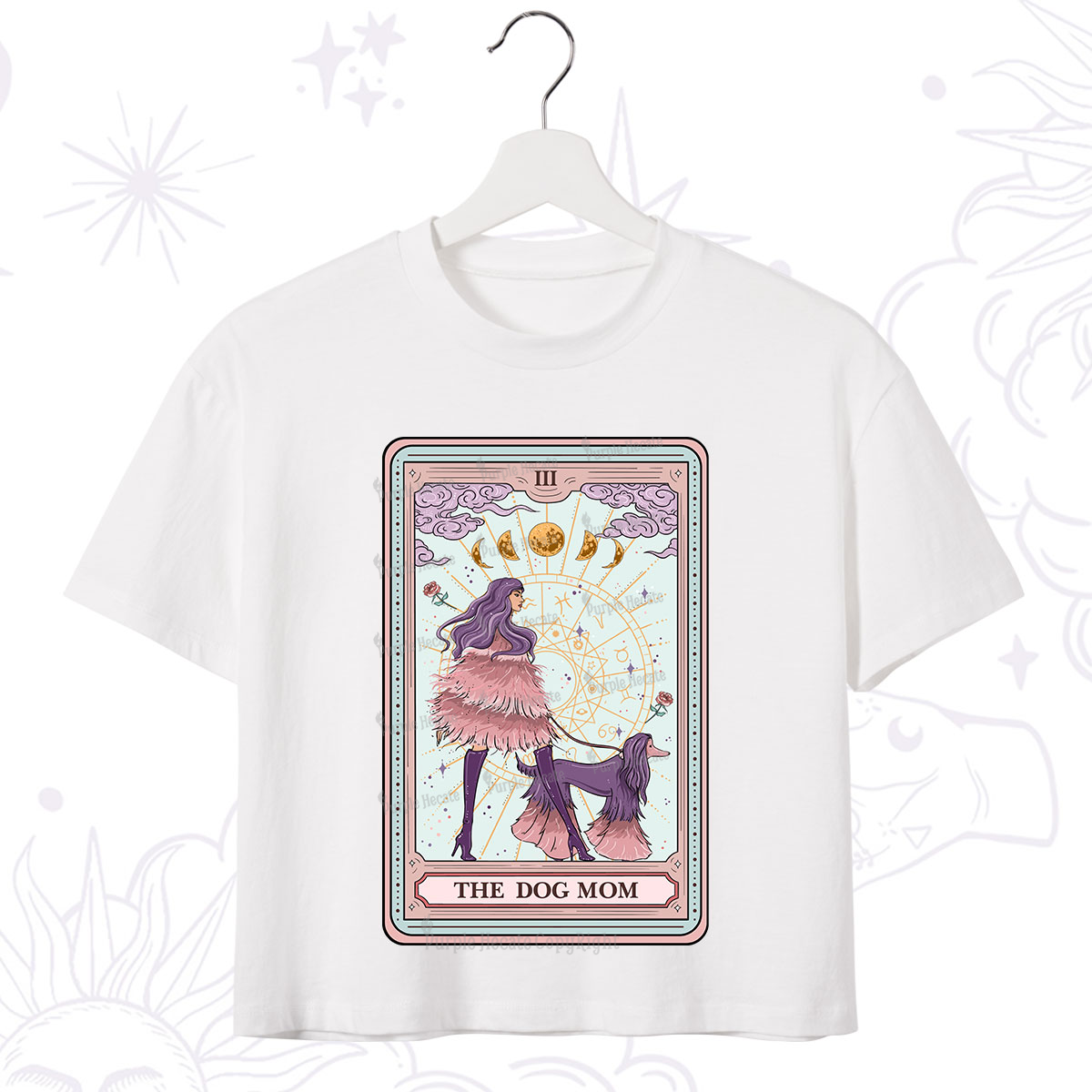 Purplehecate The Fashionable Dog Mom Tarot Crop T-Shirt