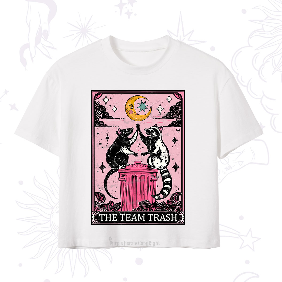 Purplehecate The Team Trash Opossum Tarot Crop T-Shirt