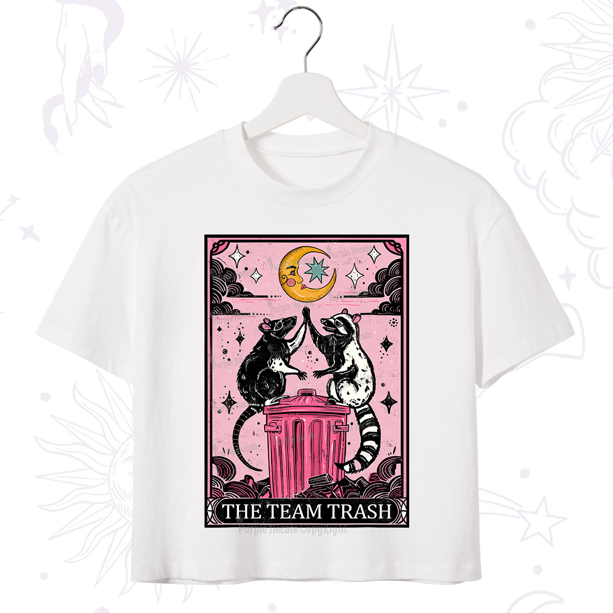Purplehecate The Team Trash Opossum Tarot Crop T-Shirt