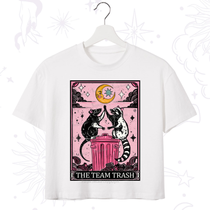 Purplehecate The Team Trash Opossum Tarot Crop T-Shirt
