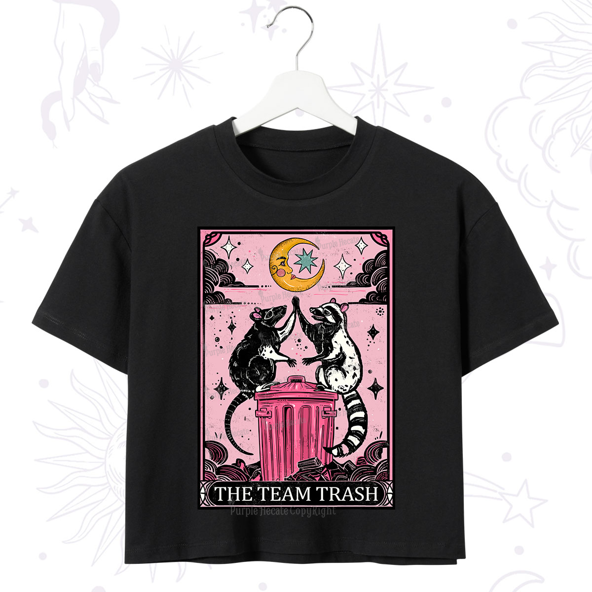 Purplehecate The Team Trash Opossum Tarot Crop T-Shirt