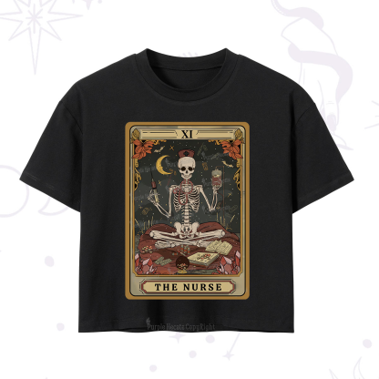 Purplehecate The Nurse Skeleton Tarot Crop T-Shirt