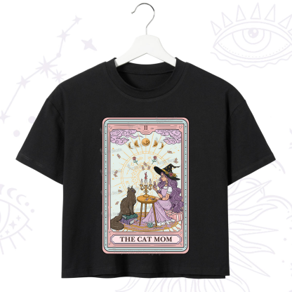 Purplehecate The Cat Witch Mom Tarot Crop T-Shirt