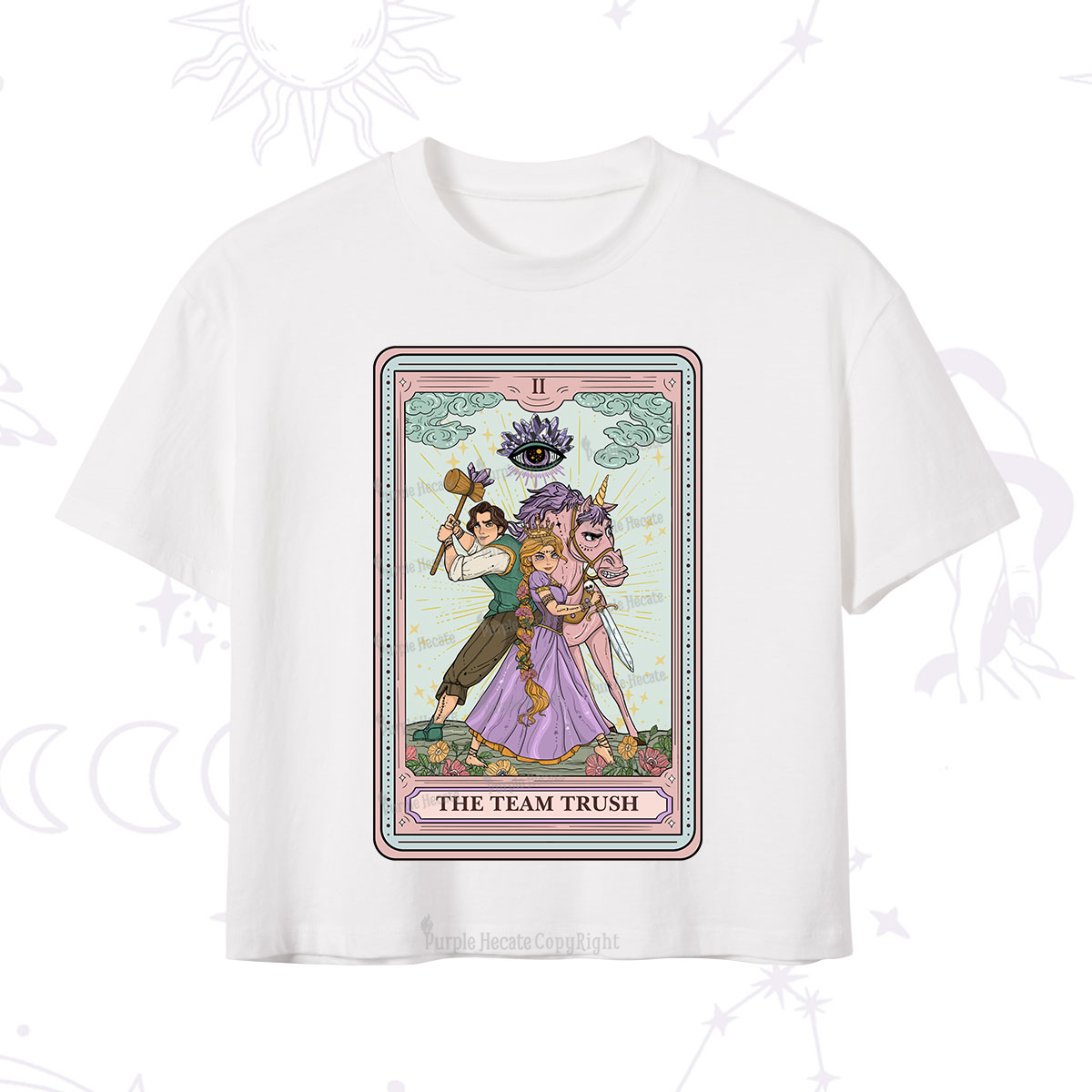 Purplehecate The Team Trush Tarot Card Crop T-Shirt