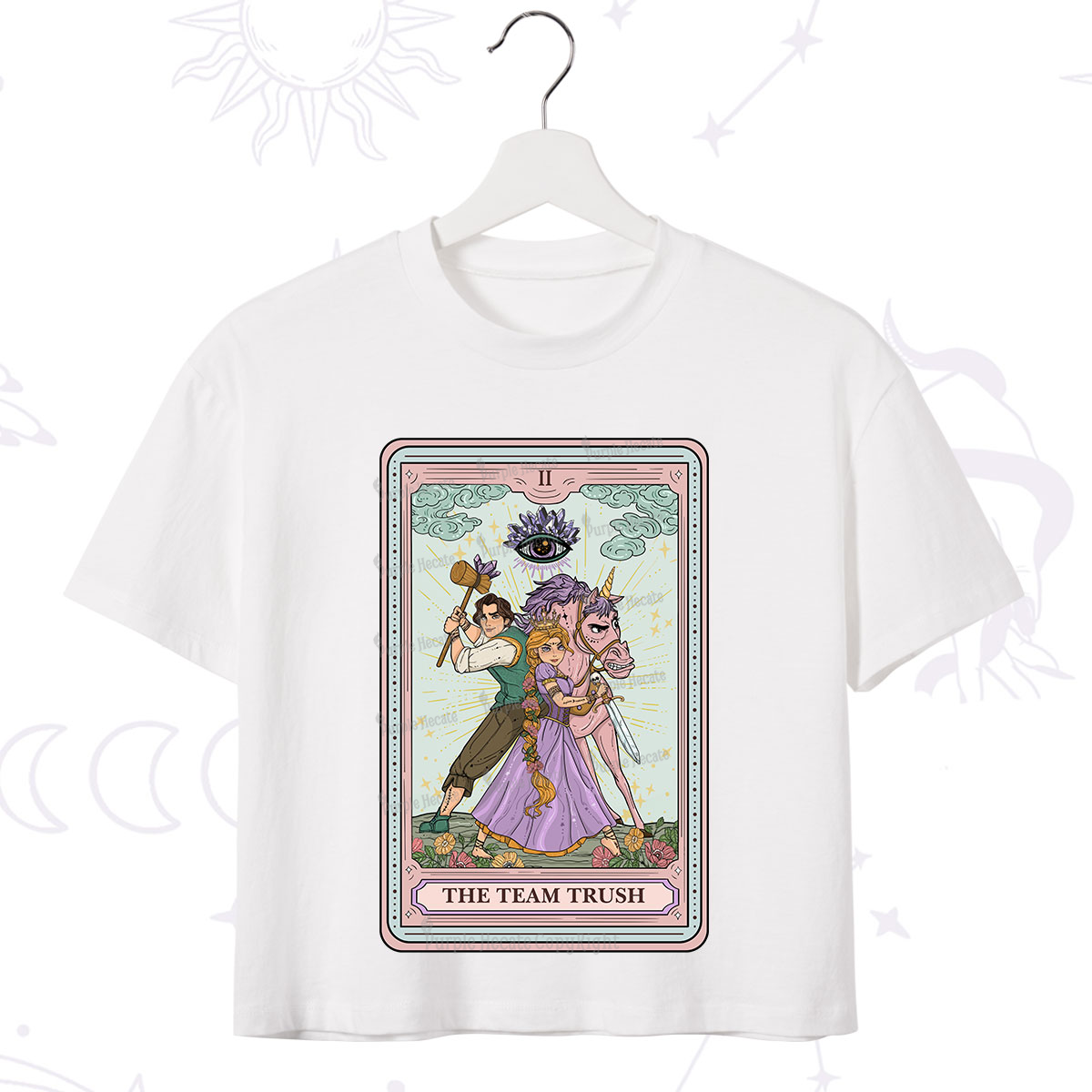 Purplehecate The Team Trush Tarot Card Crop T-Shirt