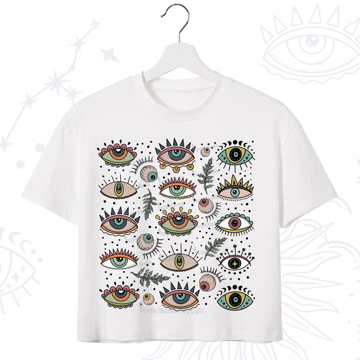 Purplehecate Evil Eye Array Crop T-Shirt