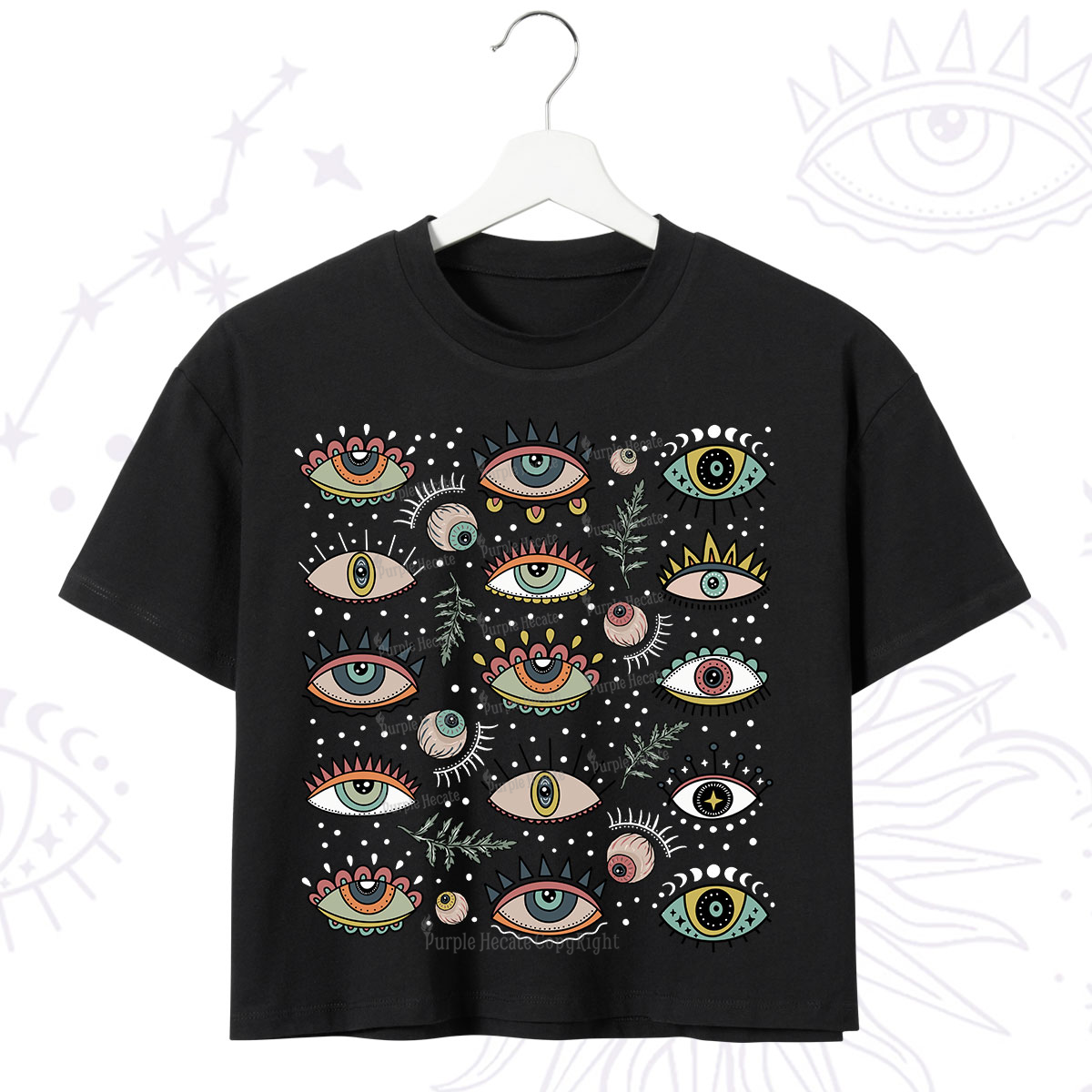 Purplehecate Evil Eye Array Crop T-Shirt