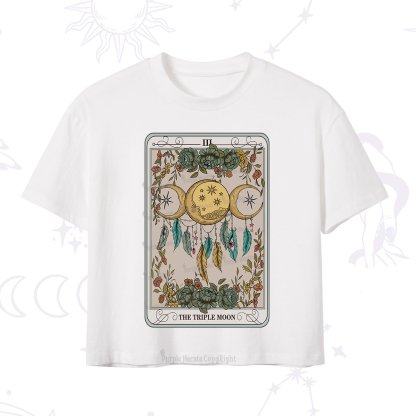 Purplehecate The Triple Moon Tarot Card Crop T-Shirt