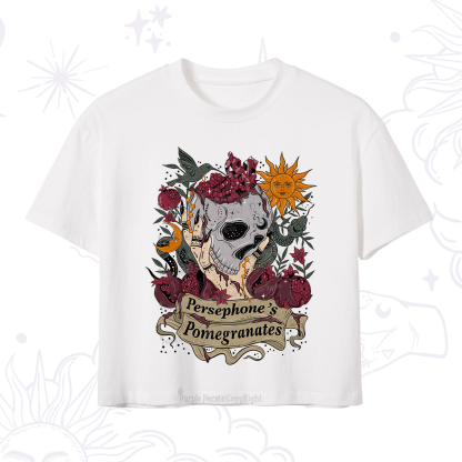Purplehecate Persephone's Pomegranates Crop T-Shirt
