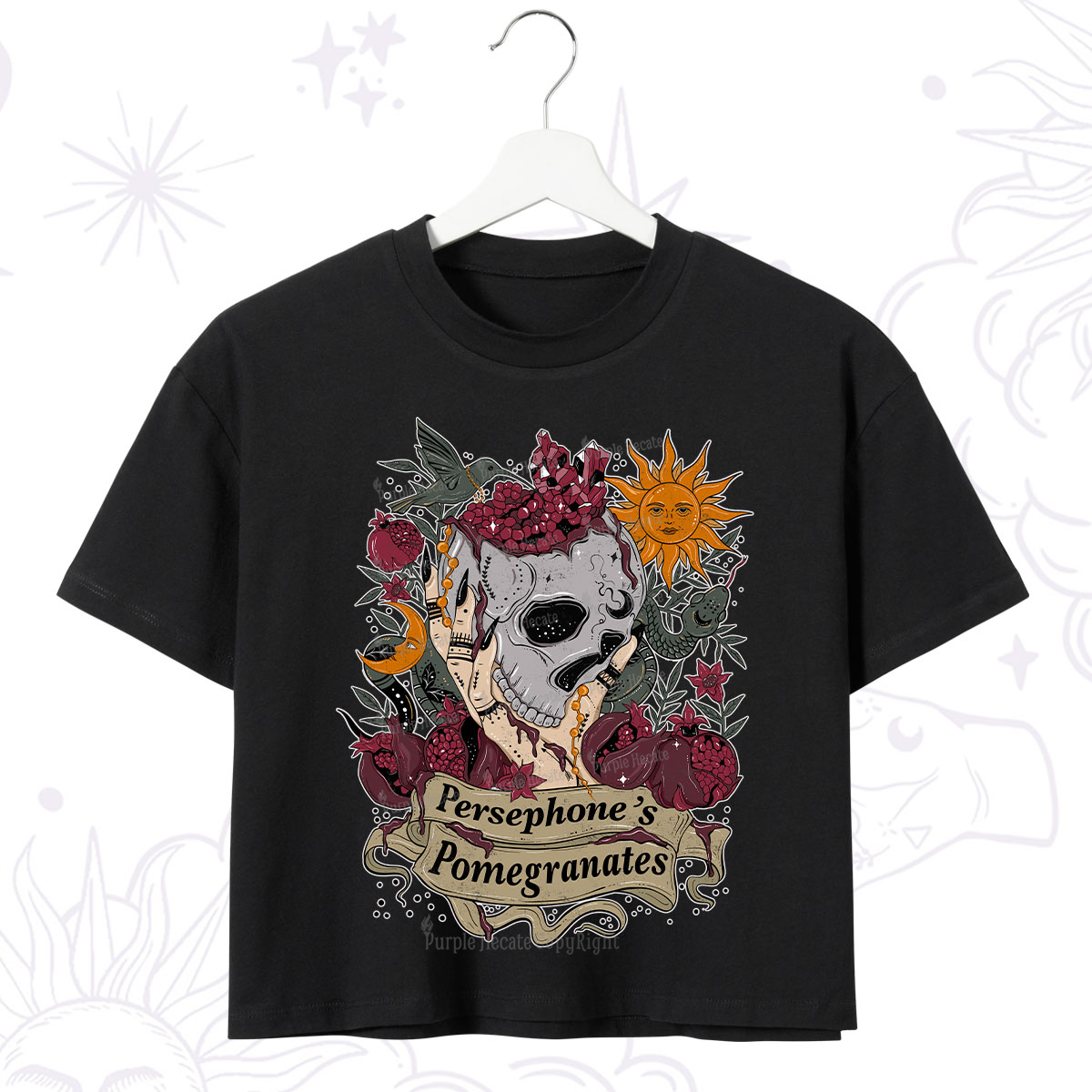 Purplehecate Persephone's Pomegranates Crop T-Shirt