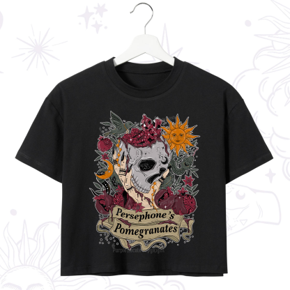 Purplehecate Persephone's Pomegranates Crop T-Shirt