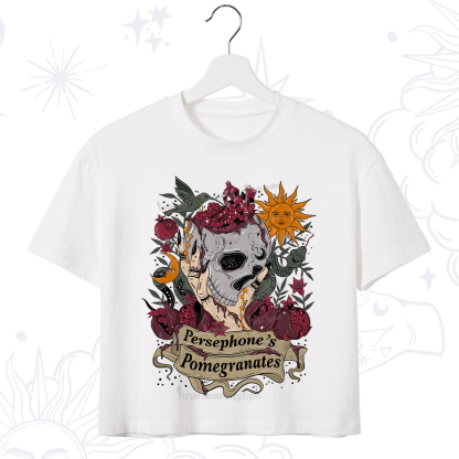 Purplehecate Persephone's Pomegranates Crop T-Shirt