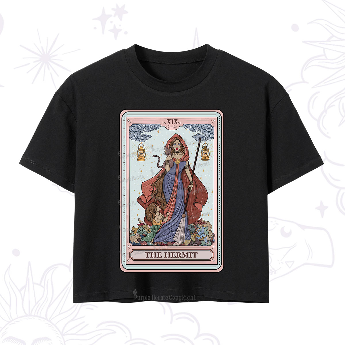 Purplehecate The Hermit Tarot Card Crop T-Shirt