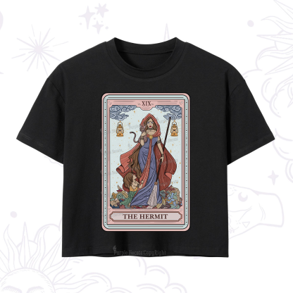 Purplehecate The Hermit Tarot Card Crop T-Shirt